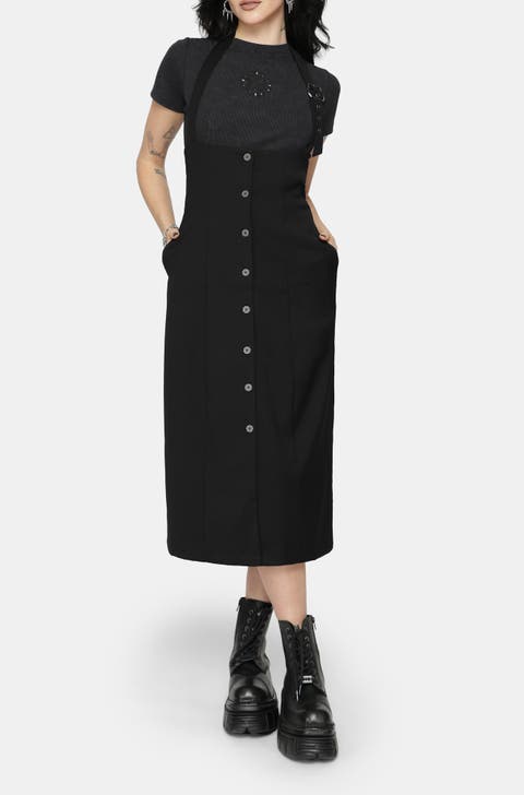 New Age Halter Neck Pinafore Midi Dress