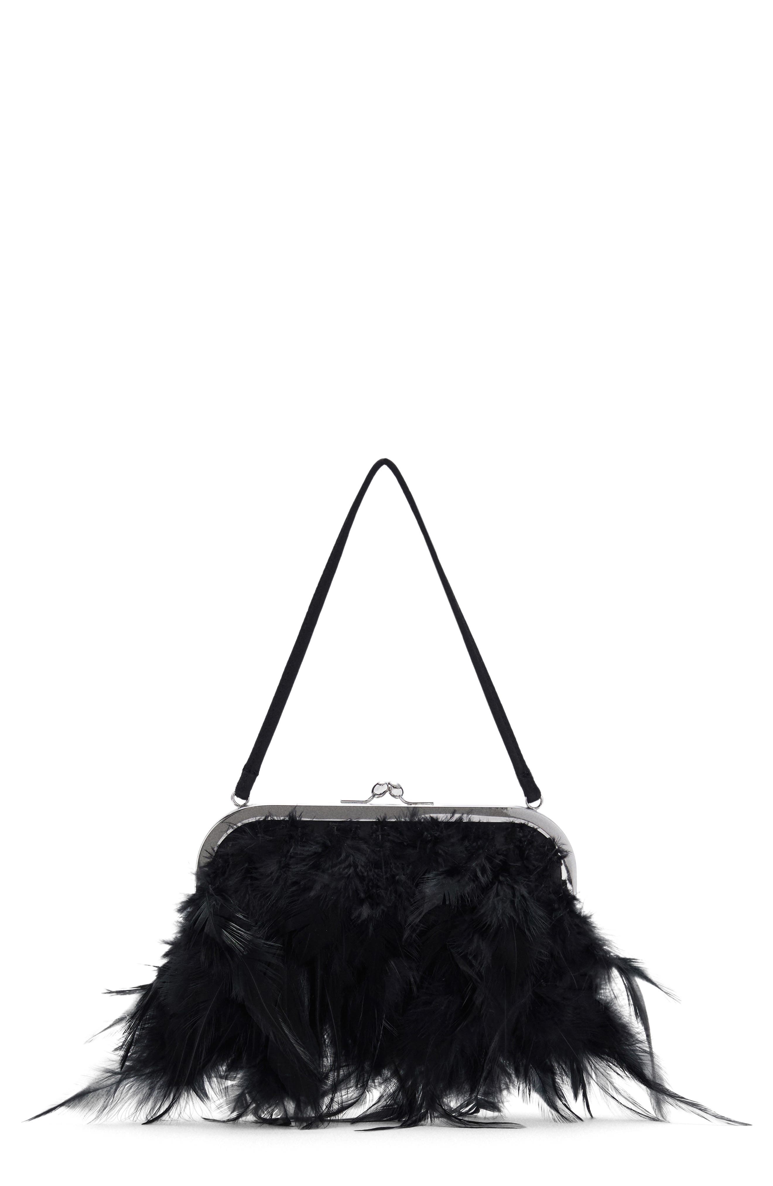 MANGO Feather Frame Handbag, Main, color, 