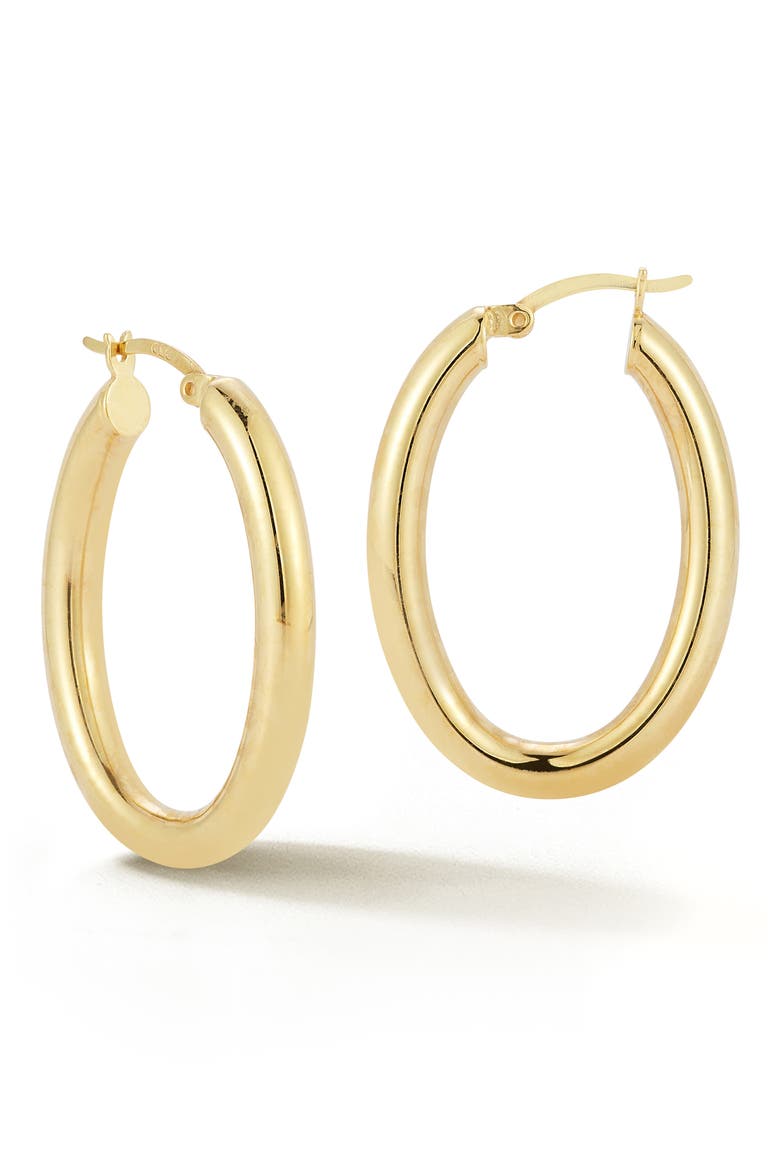 Oval Hoop Earrings, Main, color, GOLD
