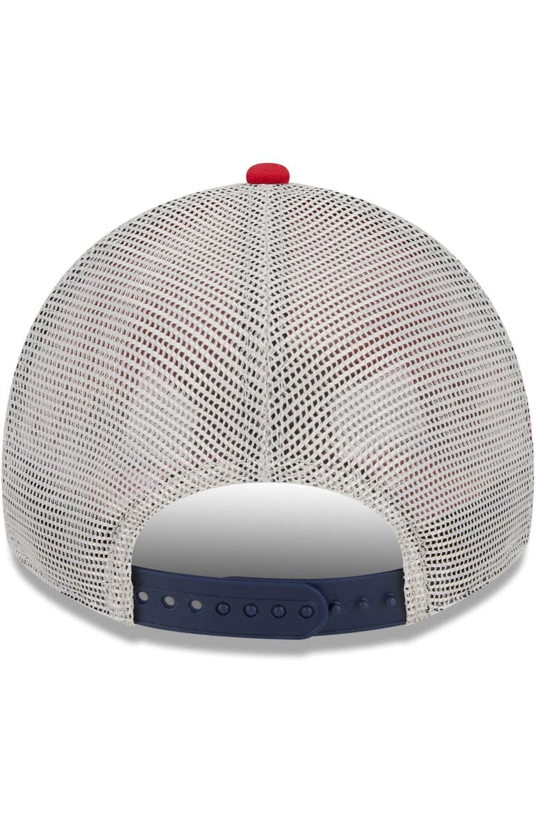 New Era Men's New Era Red/White Los Angeles Angels Spring Training Striped 9TWENTY Trucker Adjustable Hat, Alternate, color, 