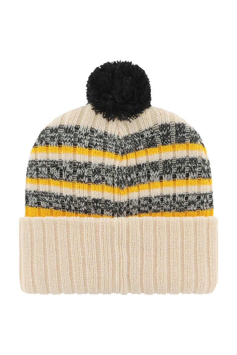 Men's '47 Khaki Iowa Hawkeyes Tavern Cuffed Knit Hat with Pom, Alternate, color, Khaki