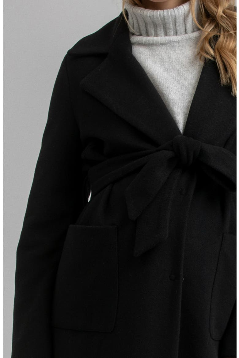 Maxi Robe Style Maternity Coat, Alternate, color, BLACK