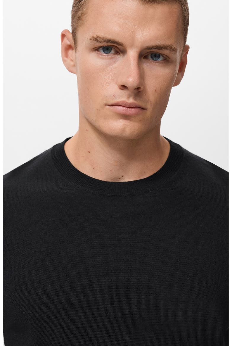 Crewneck Wool Sweater, Alternate, color, BLACK