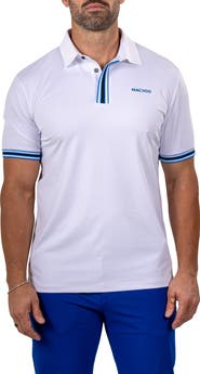 Maceoo Marthyr0016 White Tipped Golf Polo