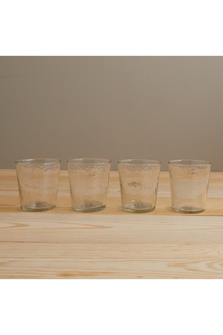 Pebble Glass Tumbler Short, Set of 4, Alternate, color, Clear