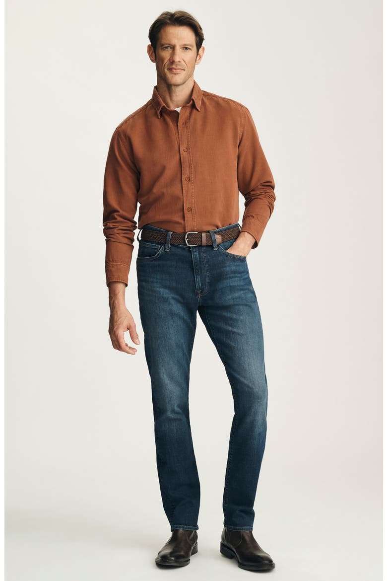 Tencel Blend Button Up Shirt, Alternate, color, TERRA COTTA