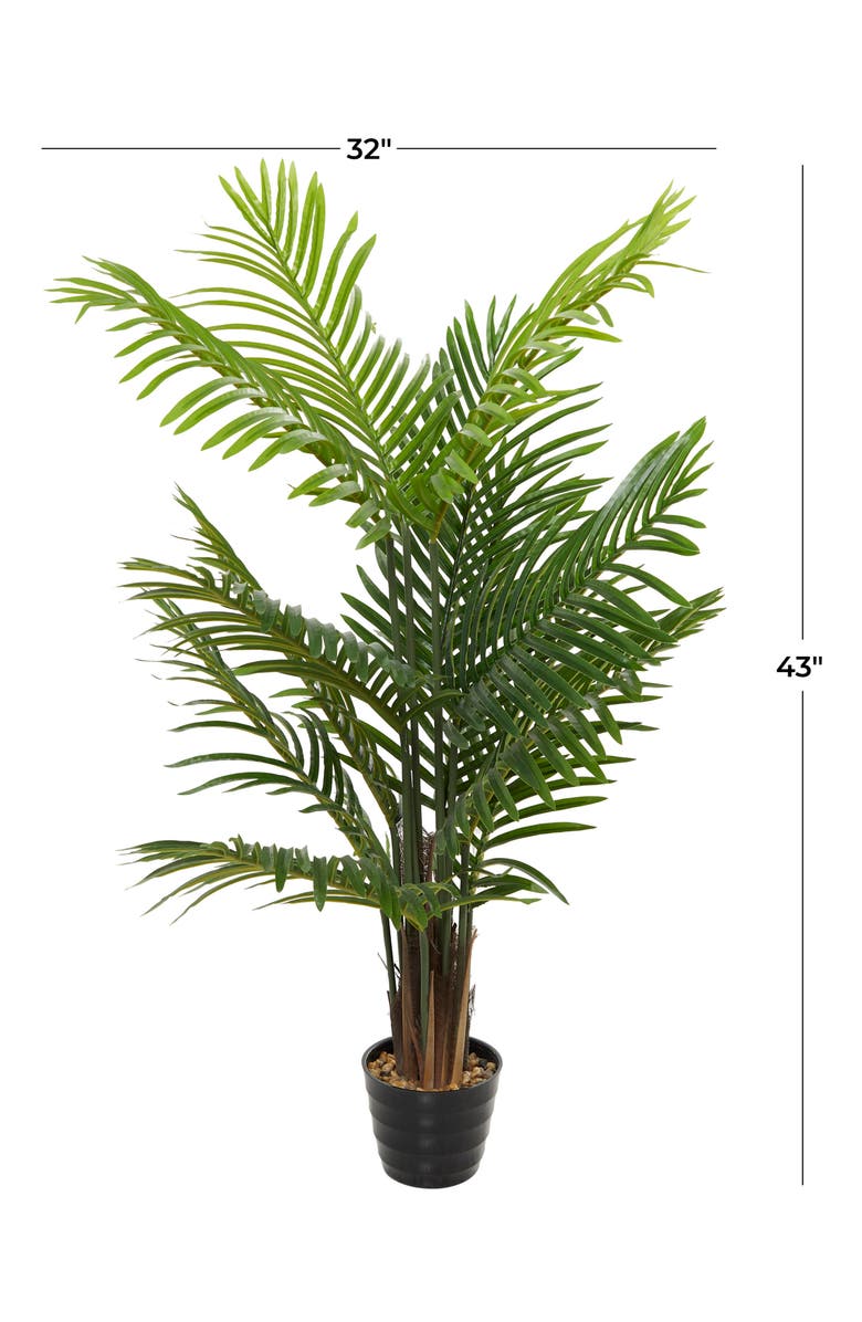GINGER BIRCH STUDIO Green Faux Foliage Artificial Palm Tree, Alternate, color,
