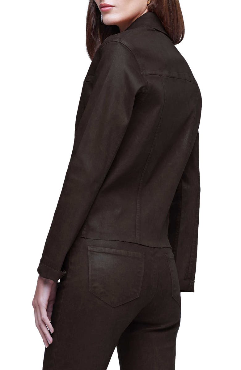 L'AGENCE Janelle Slim Fit Raw Hem Jacket, Alternate, color, 