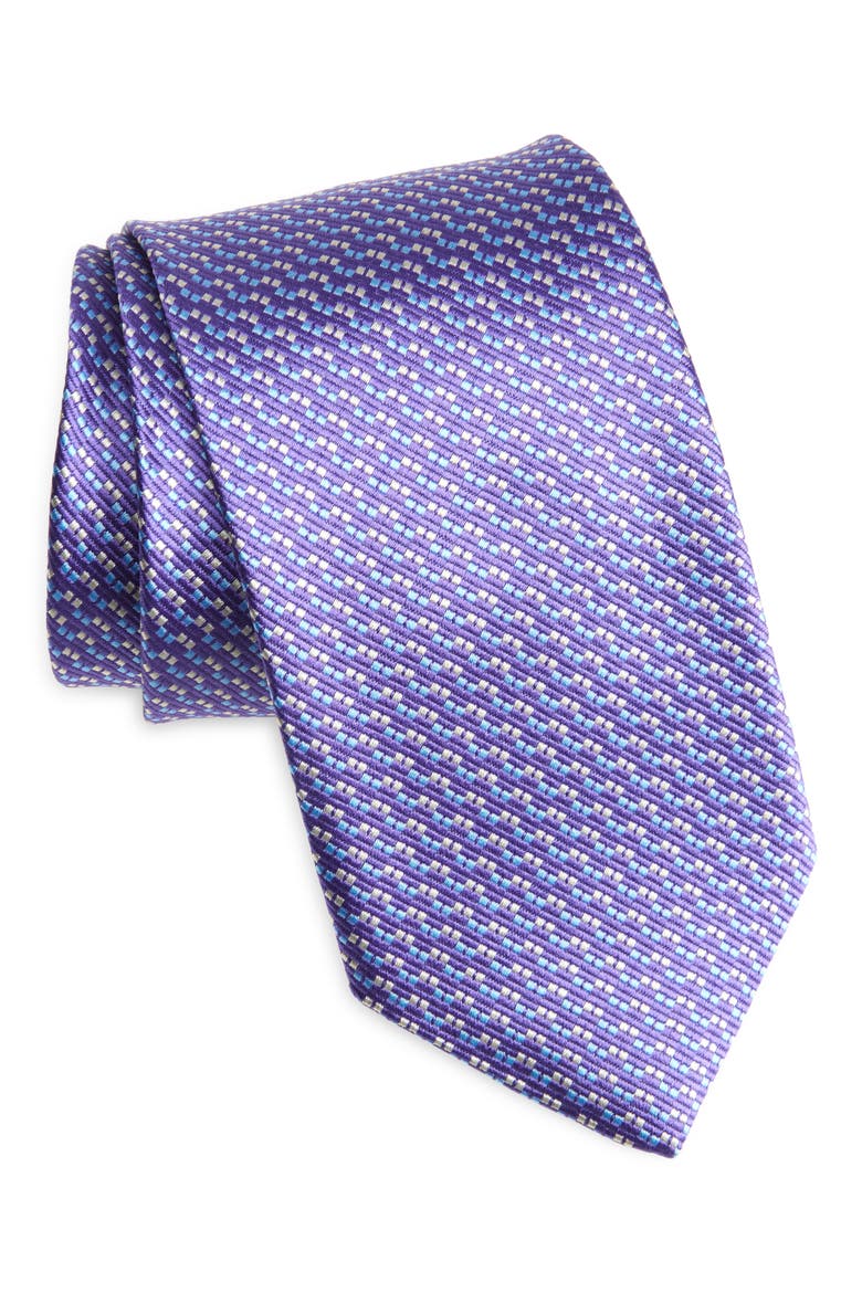 Neat Silk Tie, Main, color, PURPLE