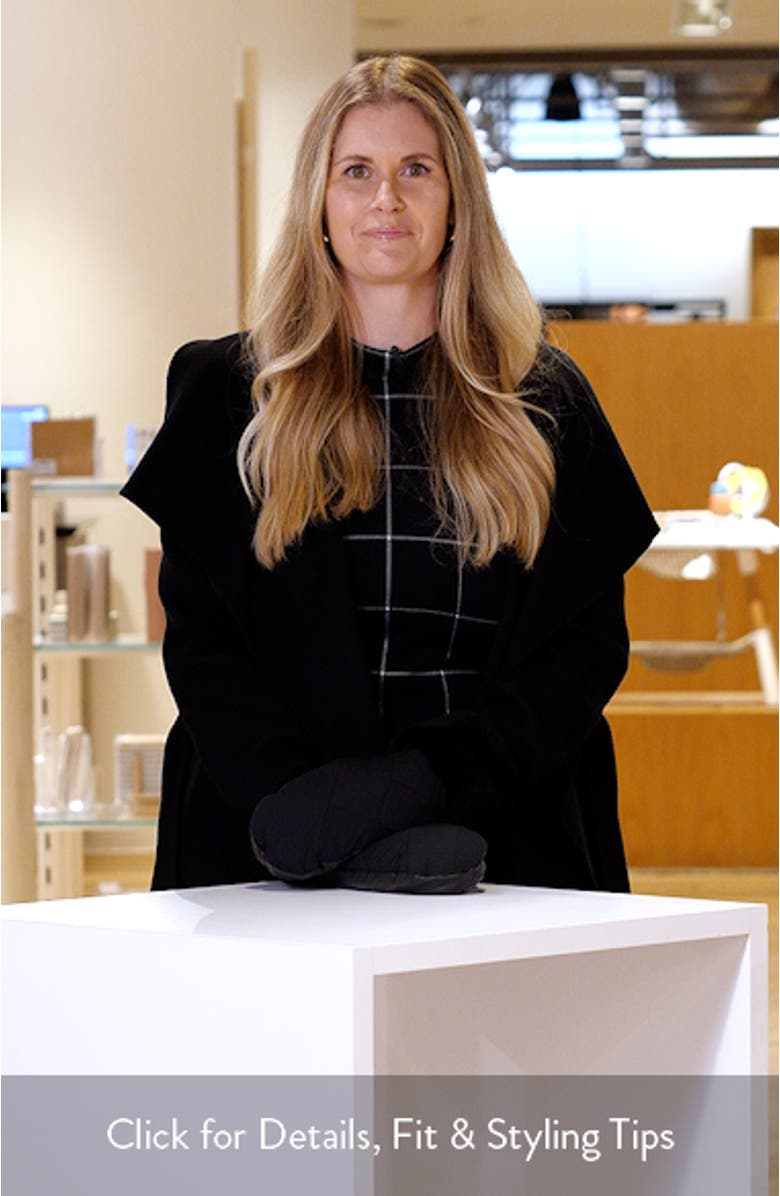 Fleece Trim Quilted Down Mittens, sales video thumbnail