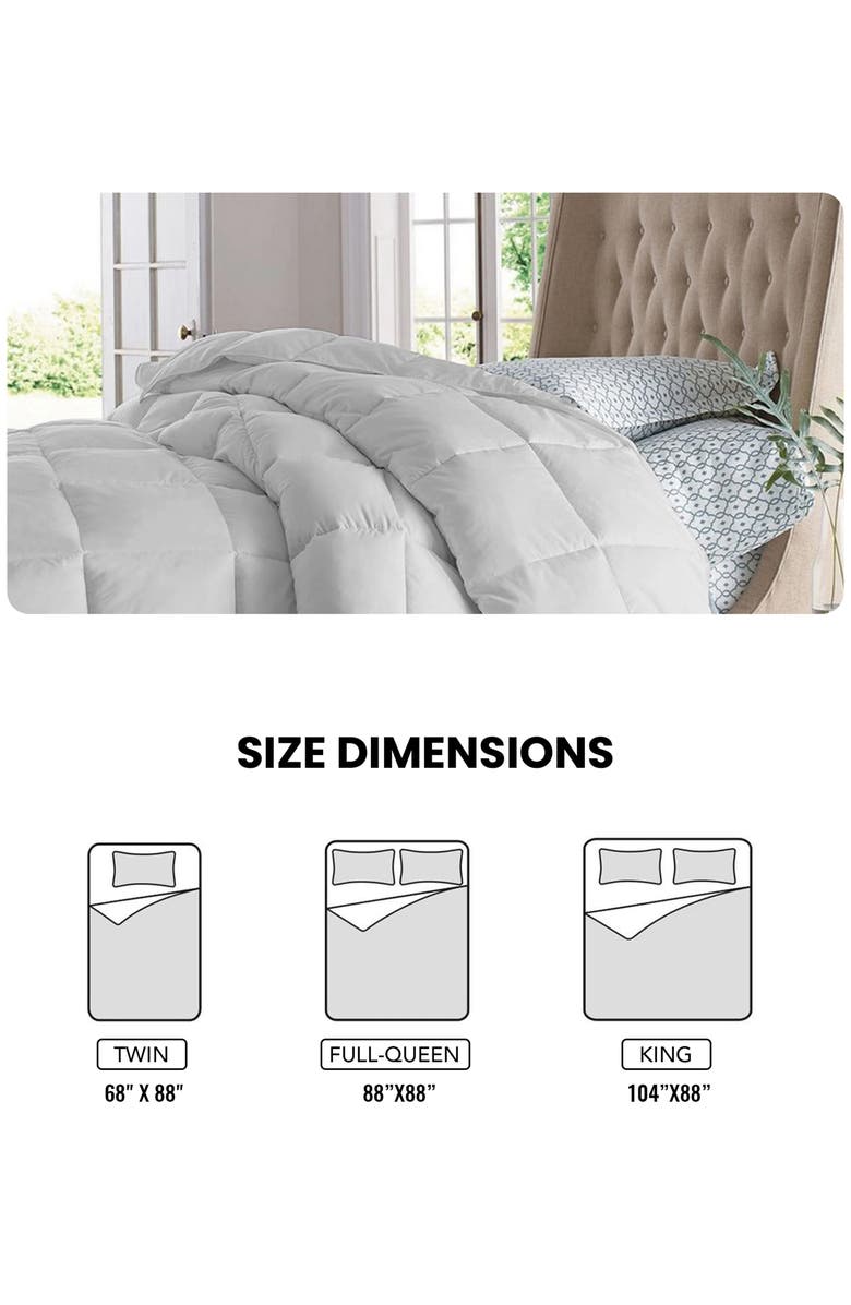 Luxury Home Solid White Microfiber Comforter, Alternate, color, White