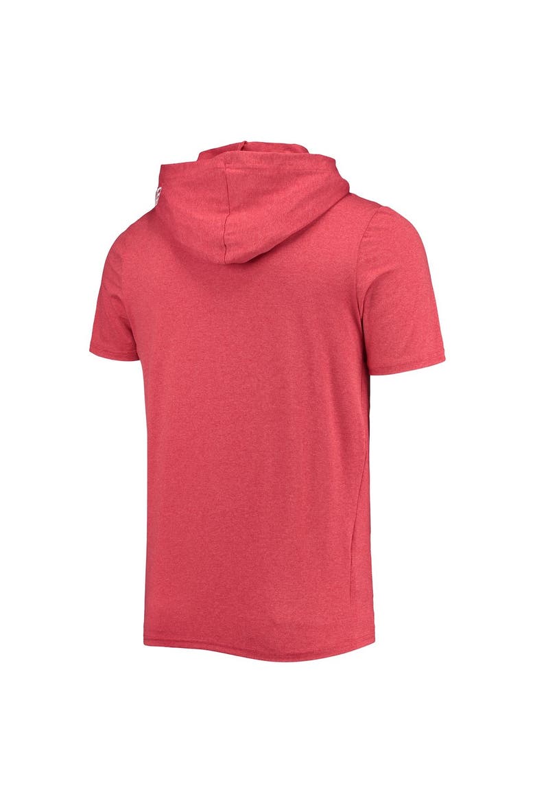 Men's New Era Heathered Red New England Patriots Team Brushed Hoodie T-Shirt, Alternate, color, Red