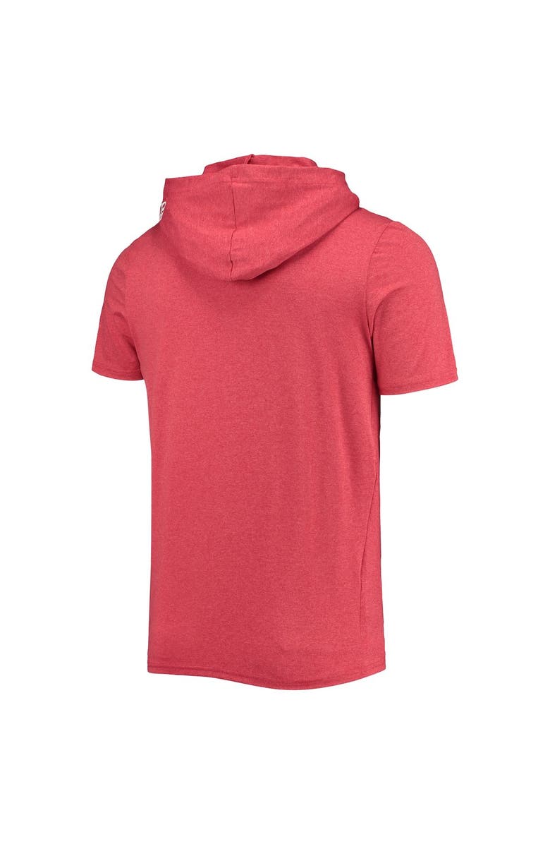 New Era Men's New Era Heathered Red New England Patriots Team Brushed Hoodie T-Shirt, Alternate, color,