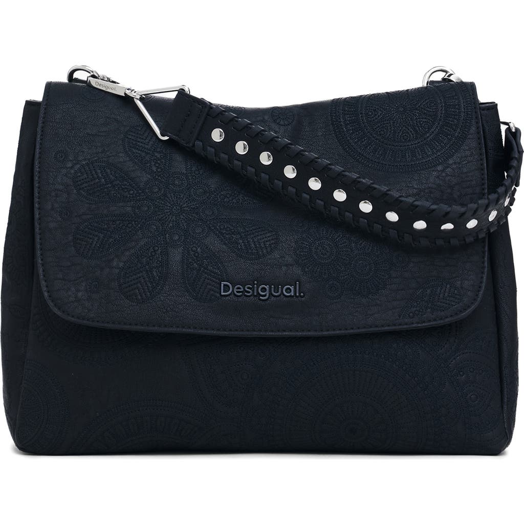 Desigual Faux Leather Convertible Top Handle Bag