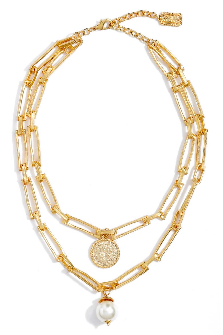 Layered Pendant Necklace, Main, color, GOLD