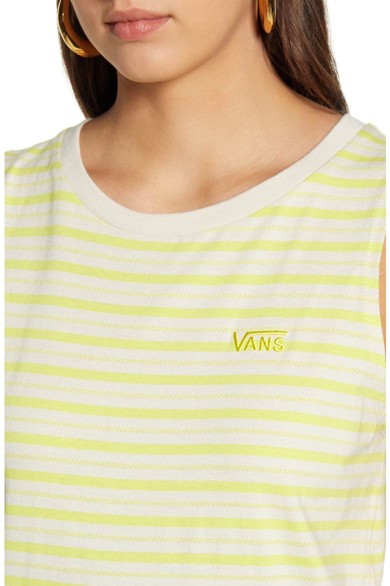 Stripe Sleeveless Midi Tank Dress, Alternate, color, LEMON TONIC