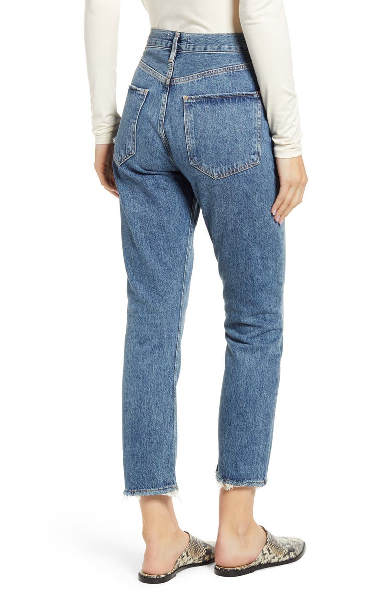 AGOLDE Riley High Waist Crop Straight Leg Jeans, Alternate, color,