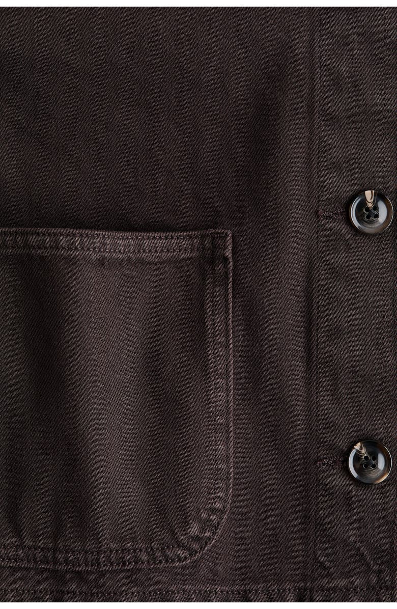 H&M Cotton Twill Shacket, Alternate, color, Dark Brown