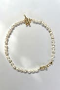 Classicharms Molten Gold Heart Pearl Necklace
