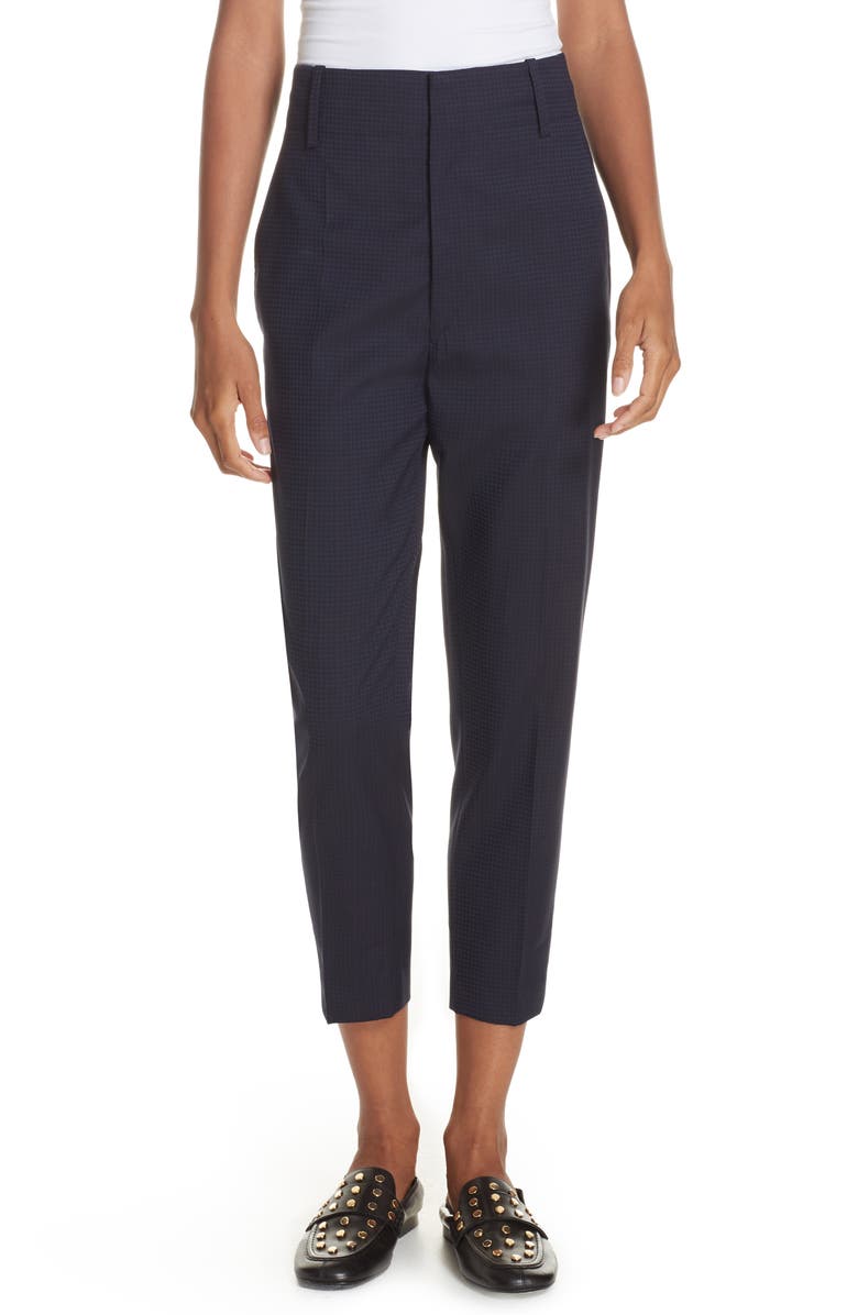 Isabel Marant Étoile Noah Tapered Wool Crop Pants, Main, color,