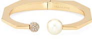 AllSaints Faux Pearl and Pavé Hinge Cuff