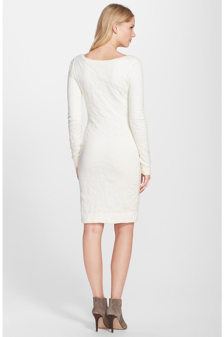 Textured Long Sleeve Sweater Dress, Alternate, color, PORCELAIN