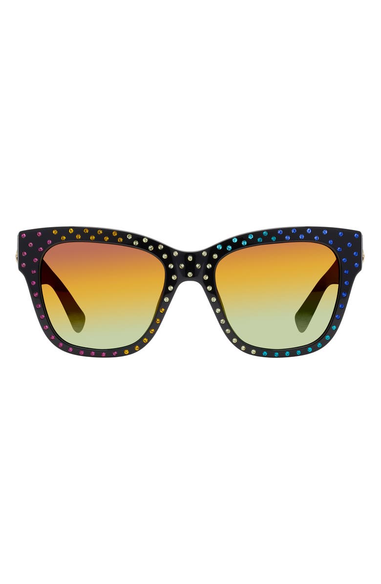 Kurt Geiger London 52mm Cat Eye Sunglasses, Main, color, Black/ Rainbow