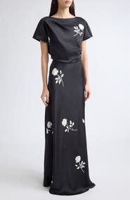 Lafayette 148 New York Floral Satin Gown