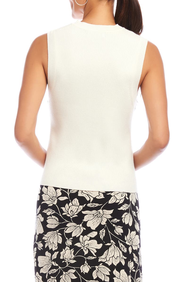 Karen Kane Rib Sweater Tank, Alternate, color, Cream
