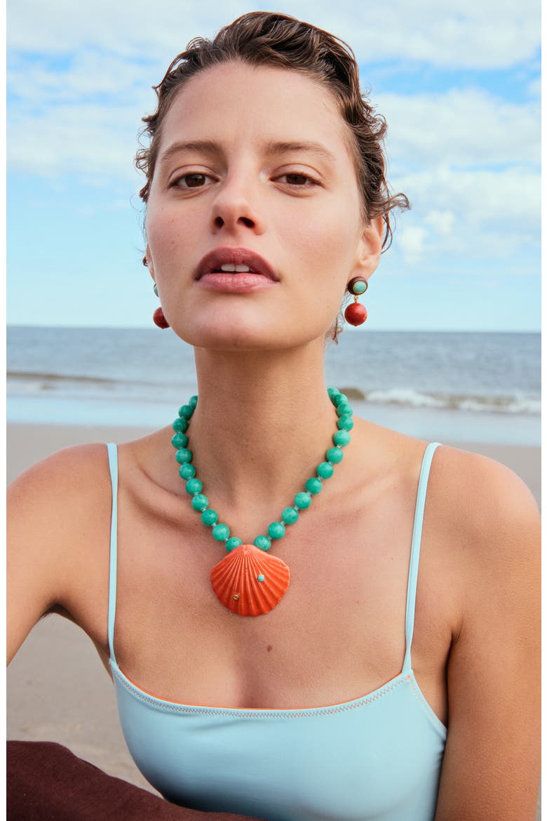 Laurel Semiprecious Stone Drop Earrings, Alternate, color, RED MULTI