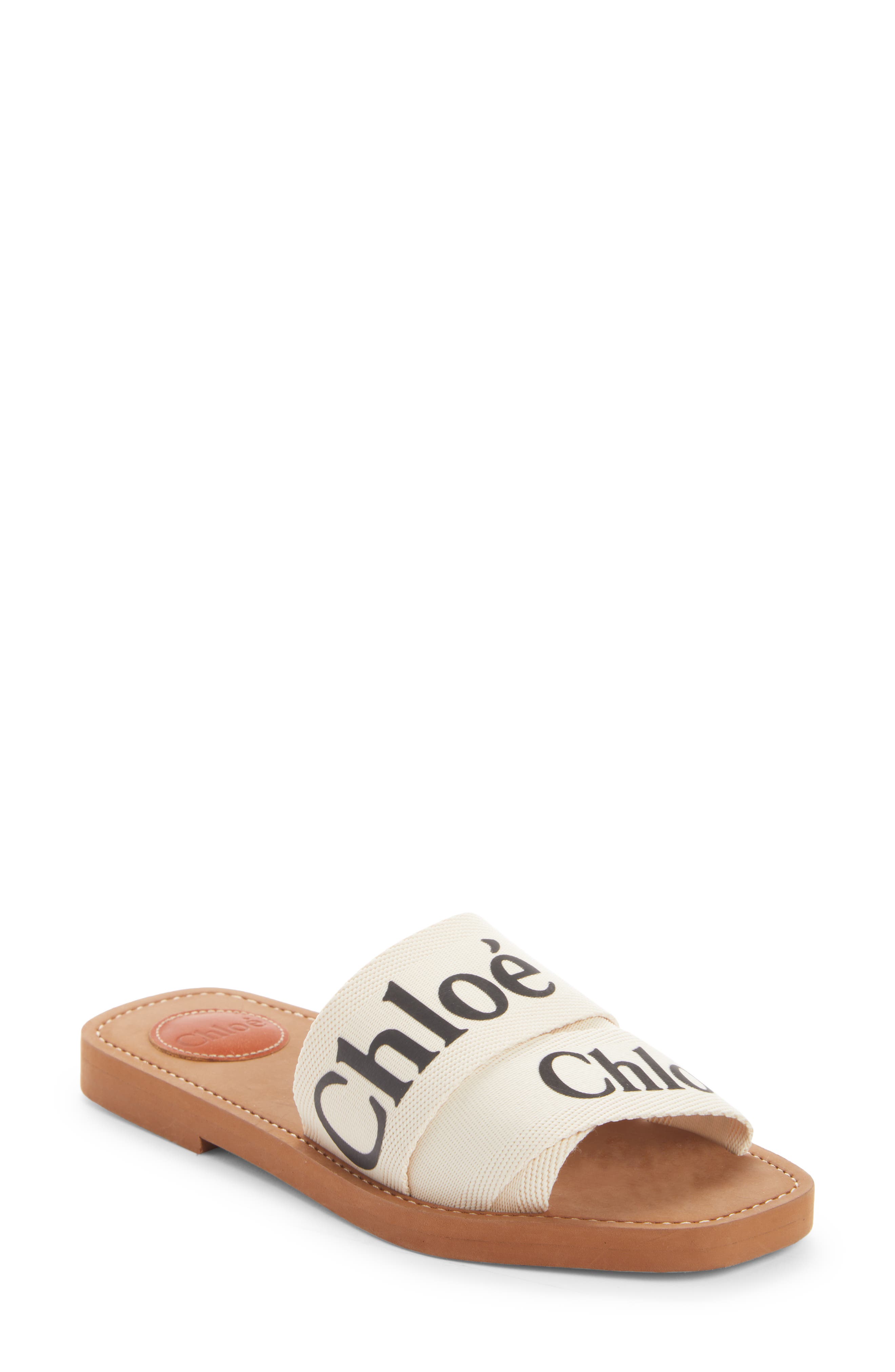 Logo Slide Sandal, Main, color, WHITE