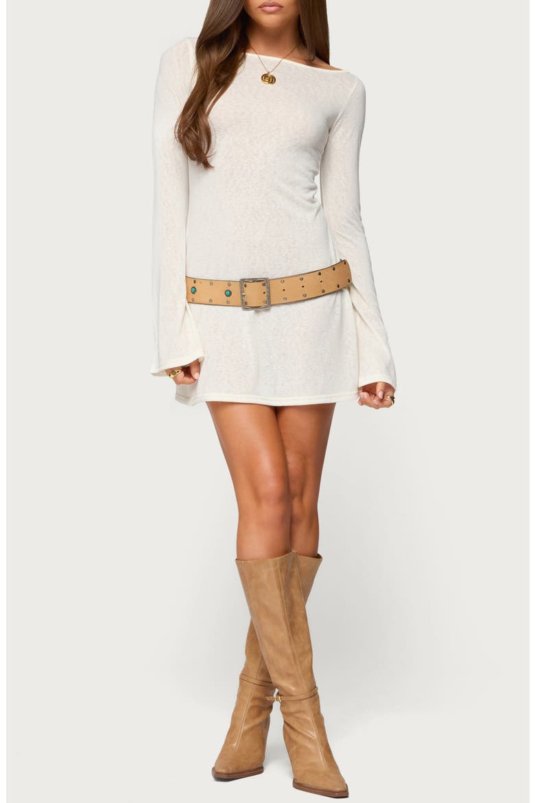 Noria Long Sleeve Minidress, Main, color, CREAM