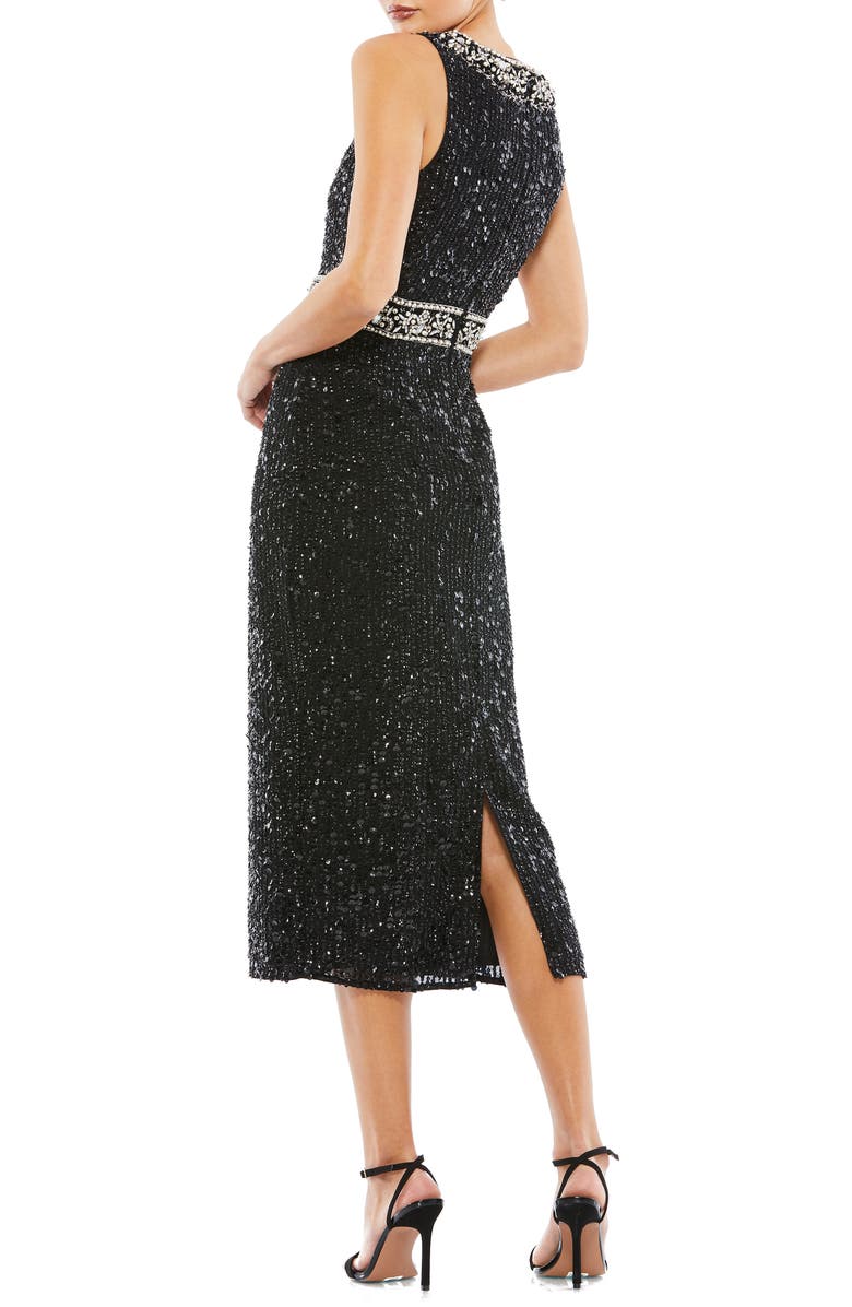 Mac Duggal Sequin Cocktail Midi Dress, Alternate, color,