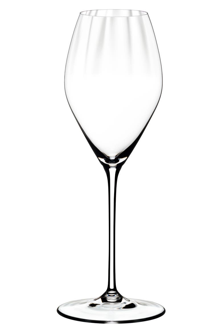 Performance Set of 2 Champagne Glasses, Alternate, color, CLEAR