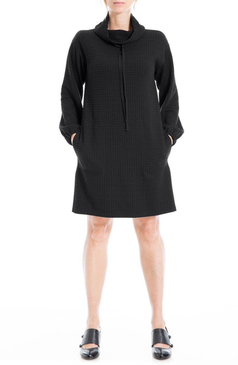 MAX STUDIO Long Sleeve Waffle Knit Shift Dress, Main, color,