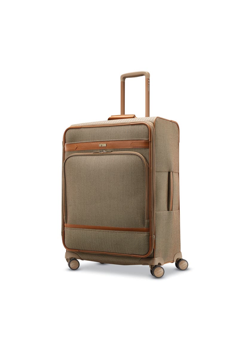 Herringbone Deluxe  Journey Expandable 26" Medium Checked Spinner Luggage, Main, color, Terracotta Herringbone