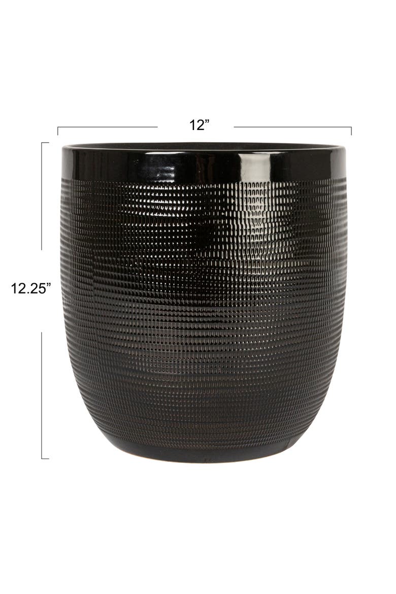Textured Stoneware Planter, Black, Alternate, color, Black