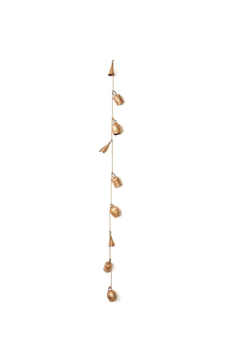 Matr Boomie Rustic Bell Hanging Garland - Hand Tuned, Fair Trade Home Decor, Main, color, Gold