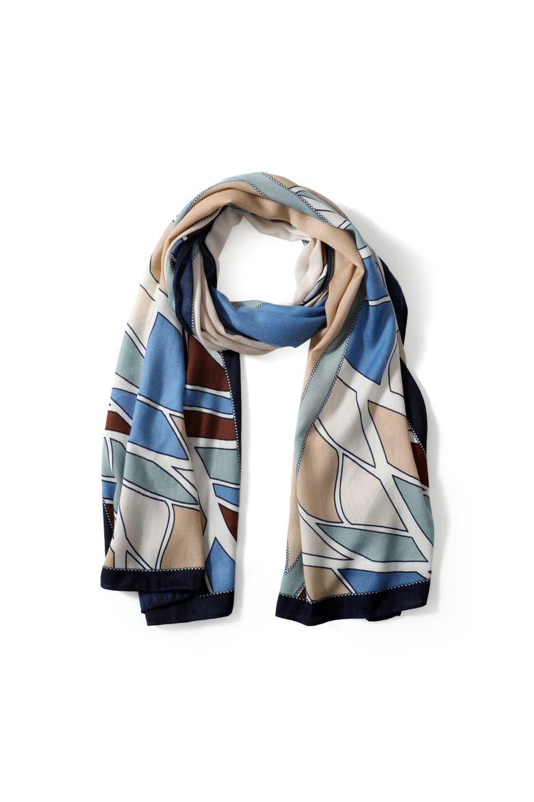 The Nicole Scarf, Alternate, color, Blue/Tan