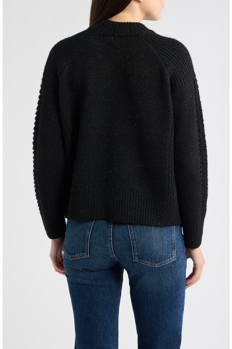 Sequin Mock Neck Sweater, Alternate, color, BLACK