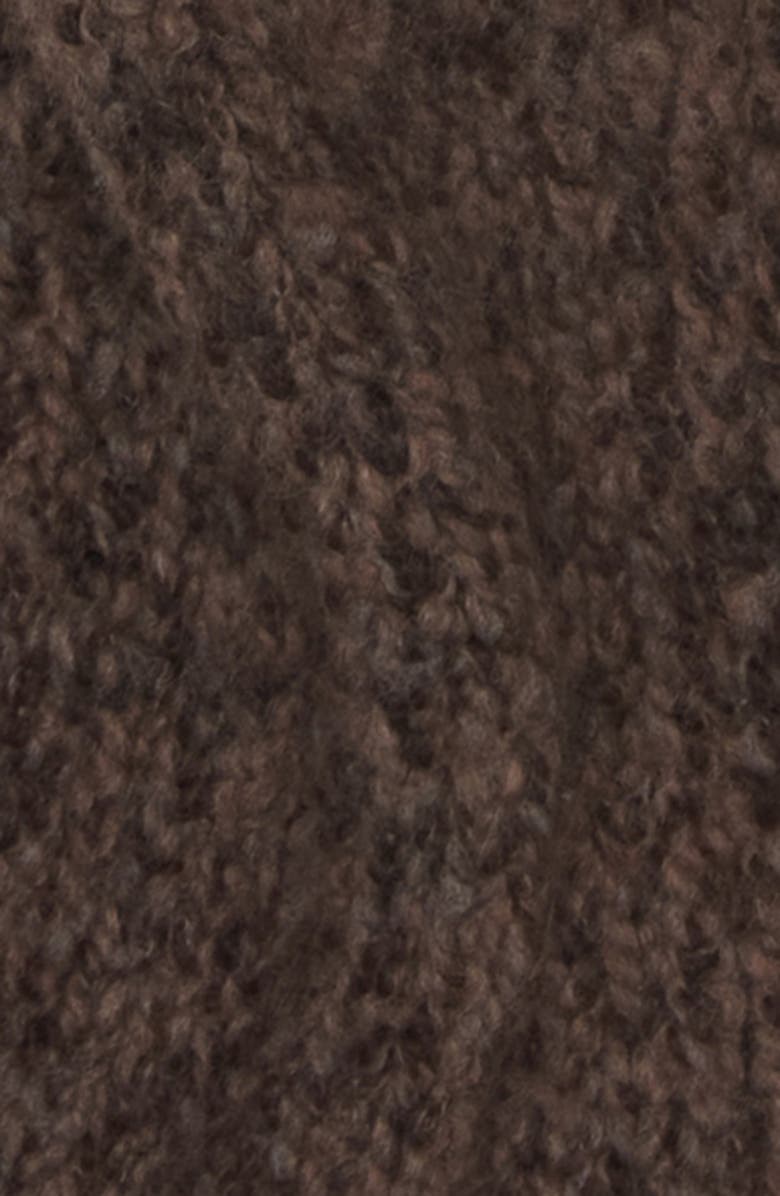 Moncler Logo Patch Wool & Alpaca Scarf, Alternate, color, Black Coffee