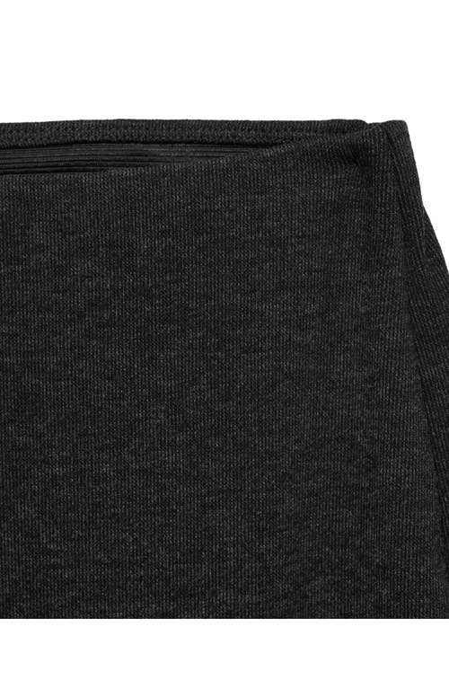 Mango Pull-on Knit Wide Leg Pants In Dark Heather Grey
