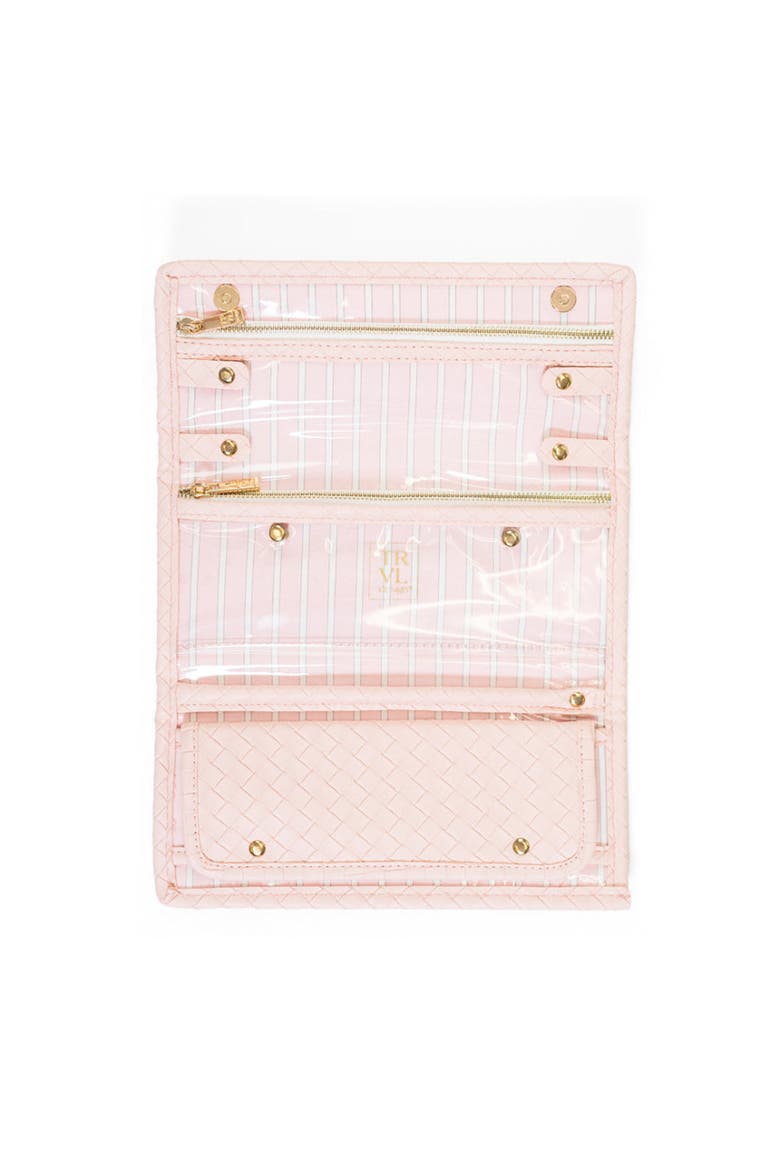 Woven Shell Jewel Wallet, Alternate, color, Pink