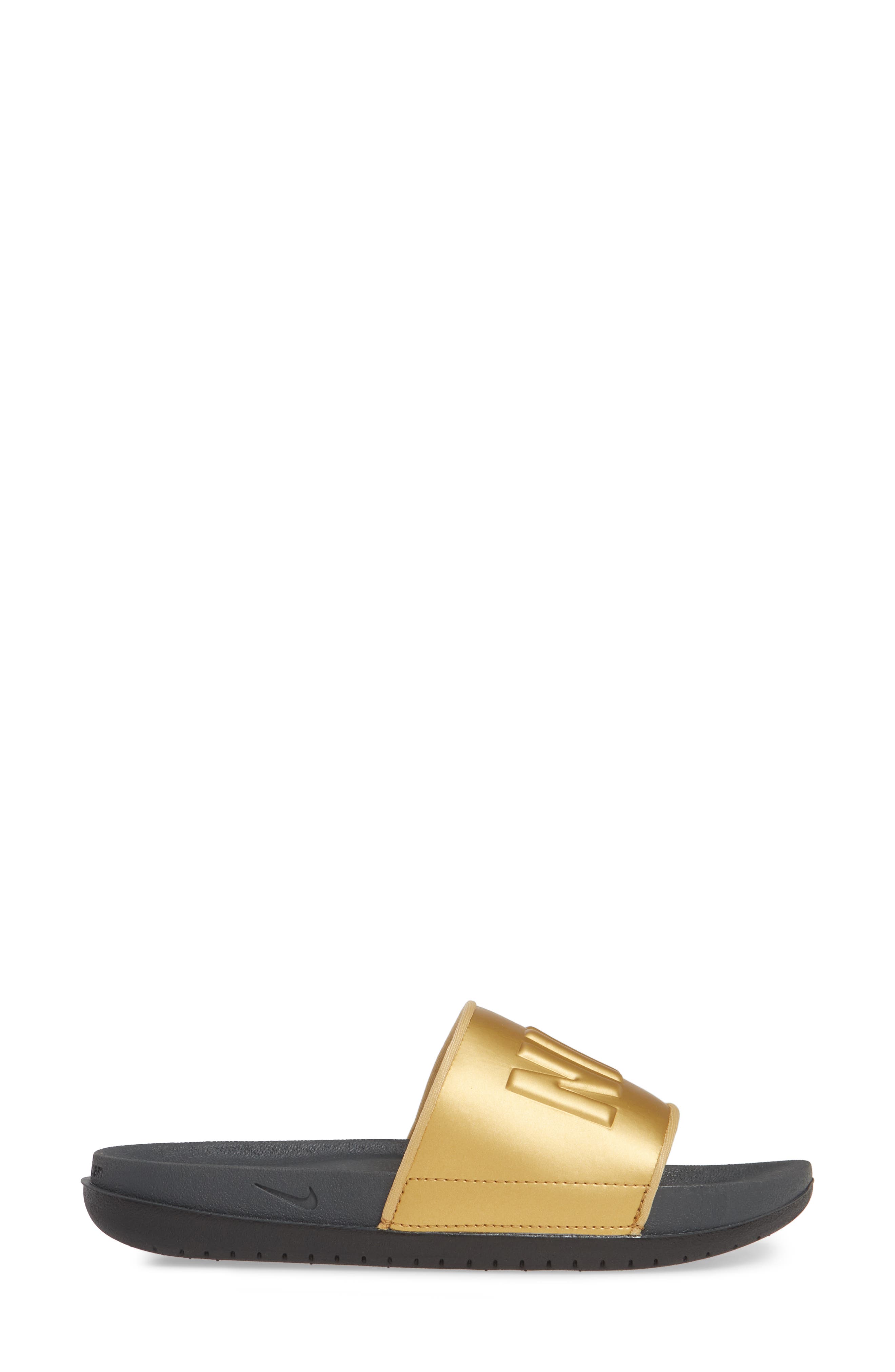 Offcourt Sport Slide, Alternate, color, ANTHRACITE/ GOLD/ BLACK