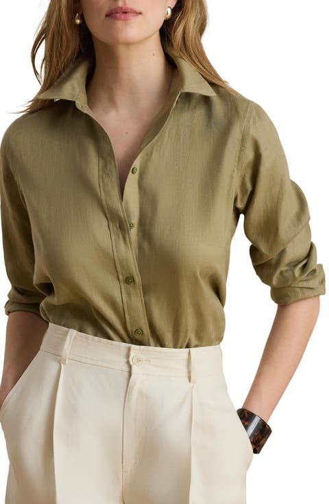 Broono Tissue Linen Button-Up Shirt