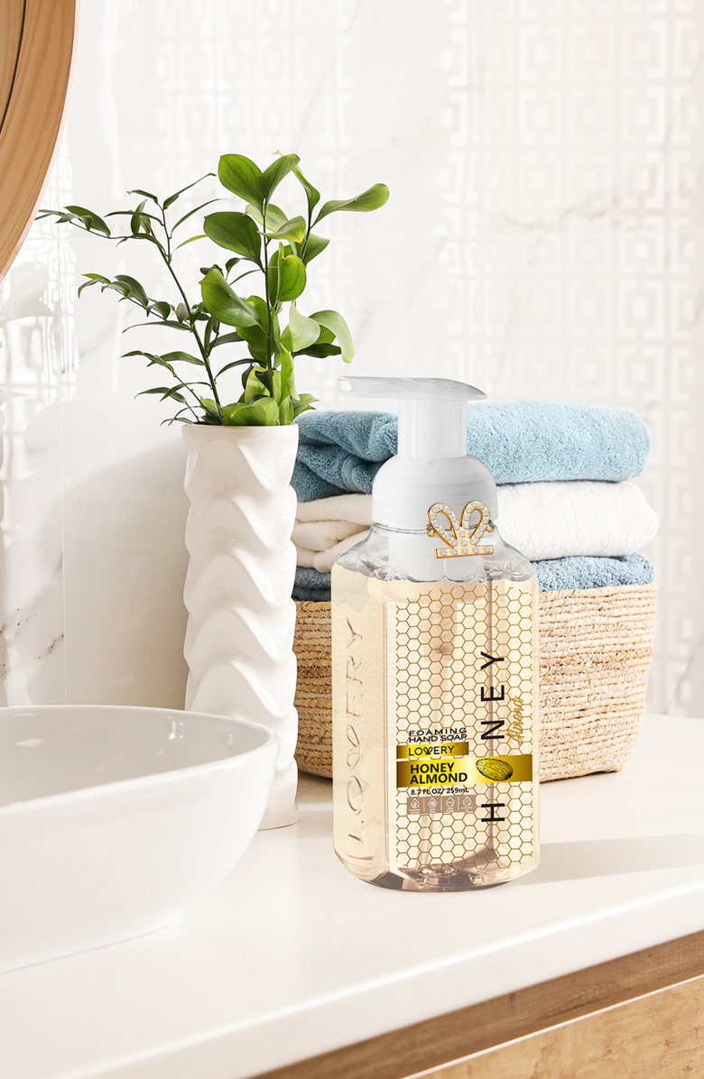 Lovery Foaming Hand Soap Pack of 3 with Free Swarovski Bracelet, Alternate, color, Honey Almond