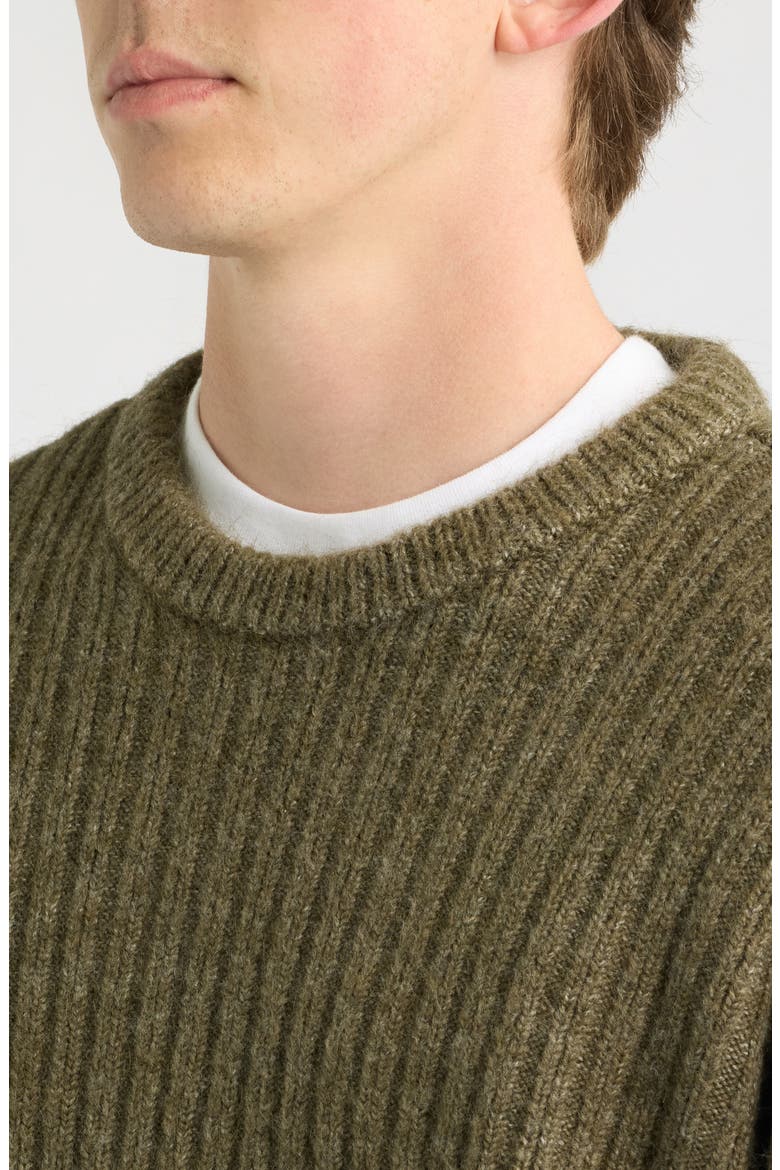 Drex Ribbed Sweater, Alternate, color, HEATHER GREEN