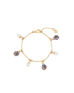 Fable England Pansy & Pearl Charm Bracelet