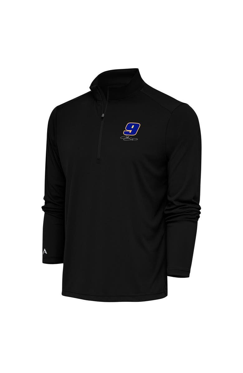 ANTIGUA Men's Antigua Black Chase Elliott Tribute Quarter-Zip Pullover Top, Main, color,
