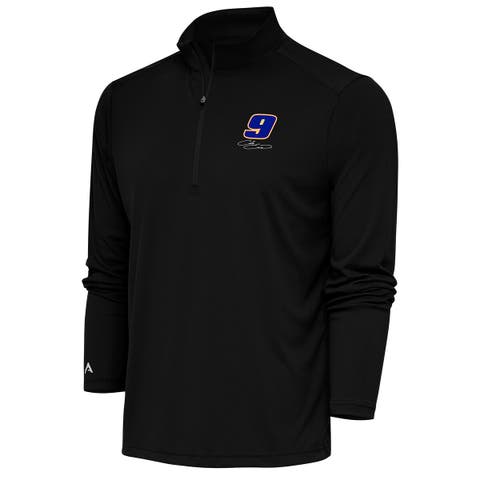 Men's Antigua Black Chase Elliott Tribute Quarter-Zip Pullover Top